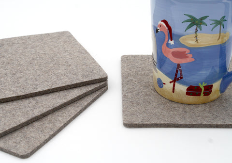 Large 6" Square Wool Felt Coasters 5mm Thick