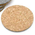 Round Cork Backed Felt Coaster