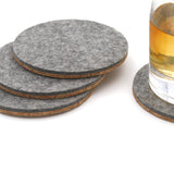 Round Cork Backed Felt Coaster