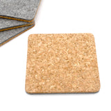 Square Cork Backed Felt Coasters