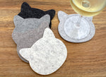 Cat Wool Felt Coasters 5mm Thick