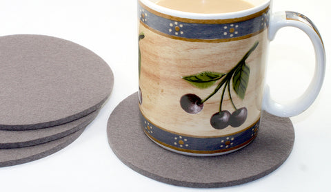 Extra Large 5" Round Wool Felt Coasters 5mm Thick