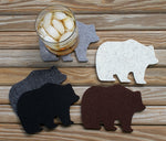 wool felt coasters bear