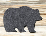 wool felt coasters bear