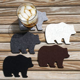 wool felt coasters bear