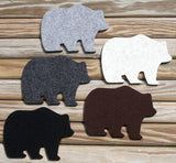 wool felt coasters bear