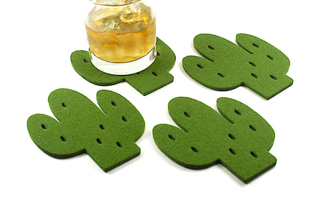 Cactus Wool Felt Coasters