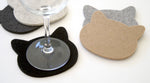 Cat Wool Felt Coasters 5mm Thick