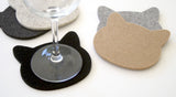 Cat Wool Felt Coasters 5mm Thick