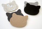 Cat Wool Felt Coasters 5mm Thick