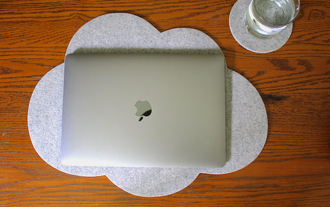 14" x 18" Cloud Laptop Pads in 5mm Thick Virgin Merino Wool Felt