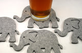 Elephant Wool Felt Coasters 5mm Thick