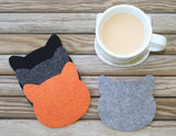 Cat Wool Felt Coasters 5mm Thick