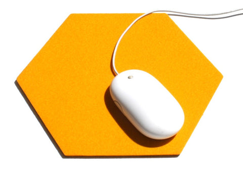 Hexagon Mouse Pads in 5mm Thick Virgin Merino Wool Felt