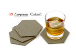 4 3/8" Hexagon Wool Felt Coasters 5mm Thick