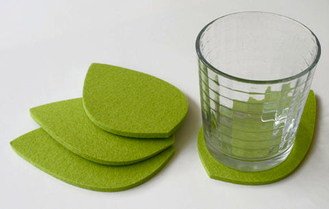 Leaf Wool Felt Coasters 5mm Thick