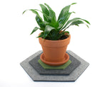 Hexagon Merino Wool Felt Trivet Set