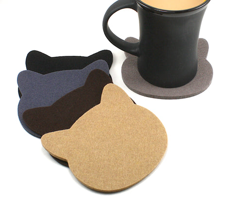 Cat Wool Felt Coasters 5mm Thick